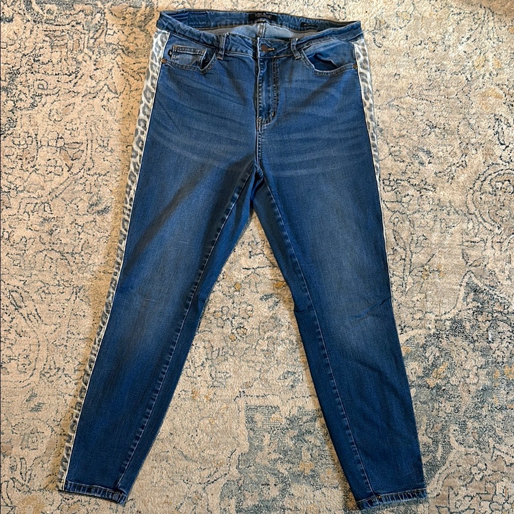 Judy Blue Skinny Jeans in Blue and Tan
